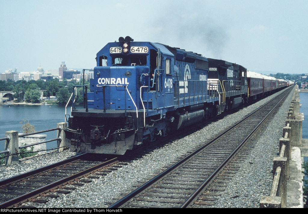 The Strates Carnival Train is seen crossing the Susquehanna River